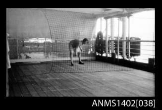 Deck game involving a net (E & A Line) negative of ANMS1402[037]