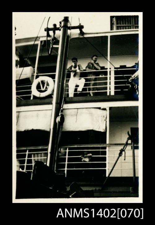 View from the swimming pool of the ship's accommodation decks (E & A Line)