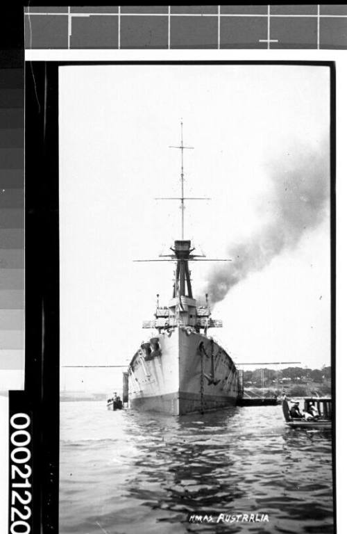 HMAS AUSTRALIA (I) in Farm Cove, Sydney