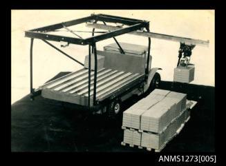 A model of a brick moving truck