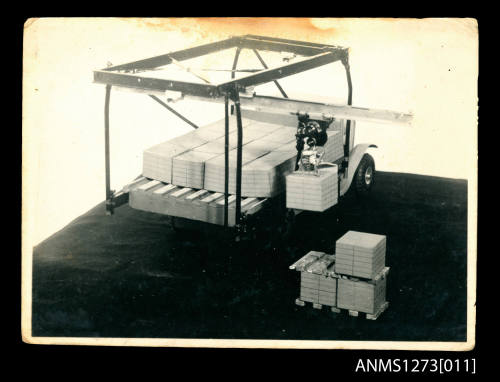 A model of a brick moving truck