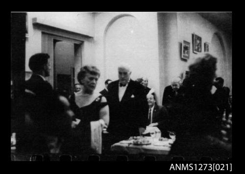 Photocopy of a photograph of a gathering of people, including Robert Menzies