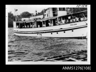 Five Photographs, stapled together, of a boat and pearl and pearl seeding displays on Samarai