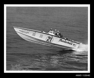 Print of ocean racing powered boat CF4467EH THUNDERBALLS