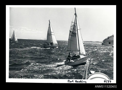 Port Hacking, three small half cabin sloop rigged sailing boats