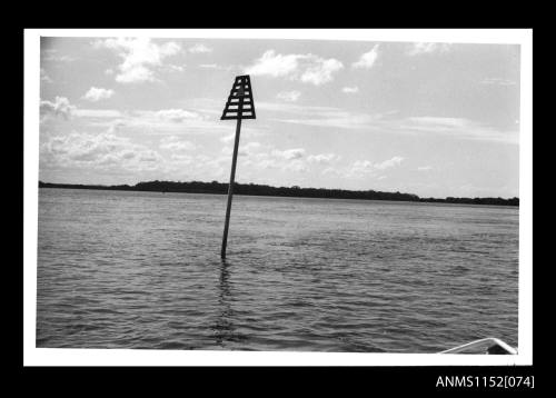 Print depicting navigation marker middle ground marker in Pumicestone Passage, north of Moreton Bay, Queensland