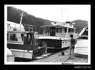 Print depicting image Halvorsens boat wharf