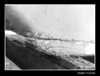 The imageof badly corroded keel bow section