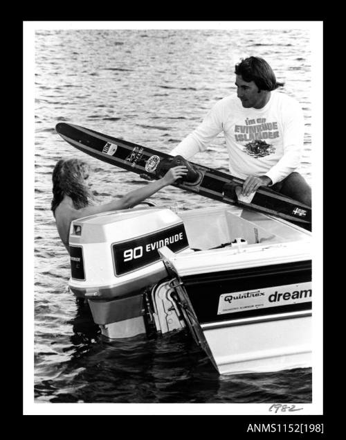 Evinrude 90 outboard engine mounted on Quintrex Power boat