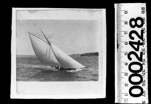 Starboard view of yacht under sail, Sydney Harbour