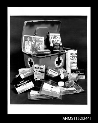 A first aid kit including first aid book