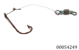 Fish hook from a WWII survival fishing kit packed into liferafts of ships and planes