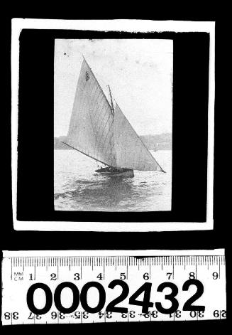 Small open boat under sail on Sydney Harbour, New South Wales