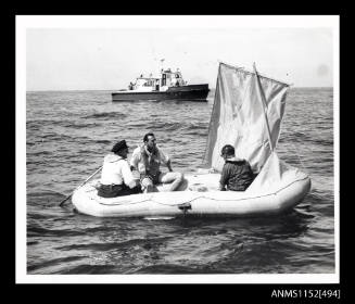 The image, in foreground, of inflatable, open dinghy