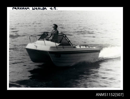 Twin hulled power boat Markham Whaler 4.9 GN549N