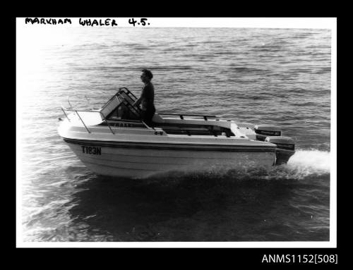 Twin hulled power boat Markham Whaler 4.9 GN549N