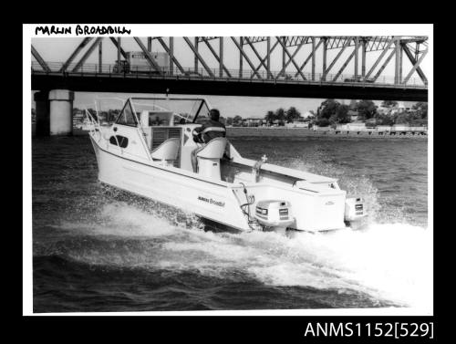 Marlin Broadbill Half cabin boat with twin outboard engines