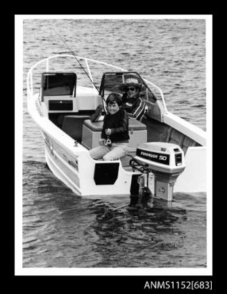 Quintrex open power boat LAZE-ABOUT 4.5 with Evinrude outoard engine