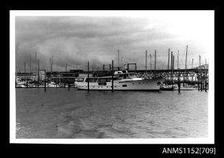 VALHALLA a two decked motor yacht moored at maina