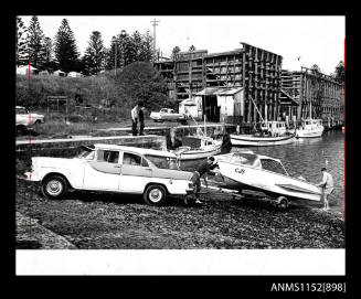 Boat ramp across lower half of image