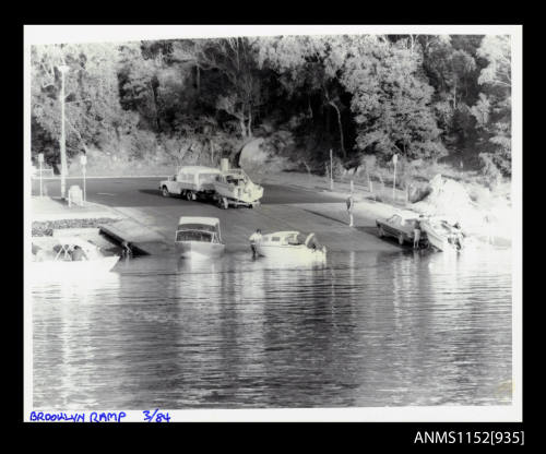 The image of elevated view of a wide concrete boat ramp