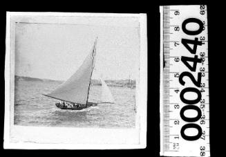 Large undecked open boat on Sydney Harbour, New South Wales