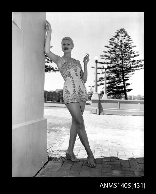 Model in playsuit at Bondi Pavilion