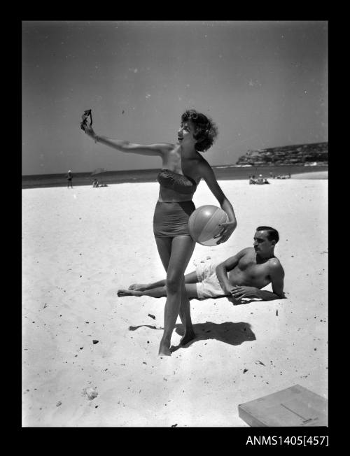 Models on Bondi Beach in swimsuits