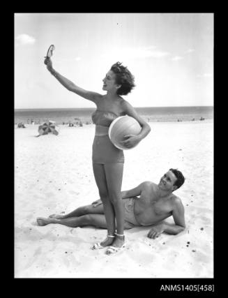 Couple on Bondi Beach in swimsuits
