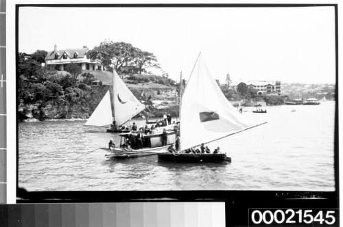 Two 18-foot vessels possibly near Robertson's Point, Sydney