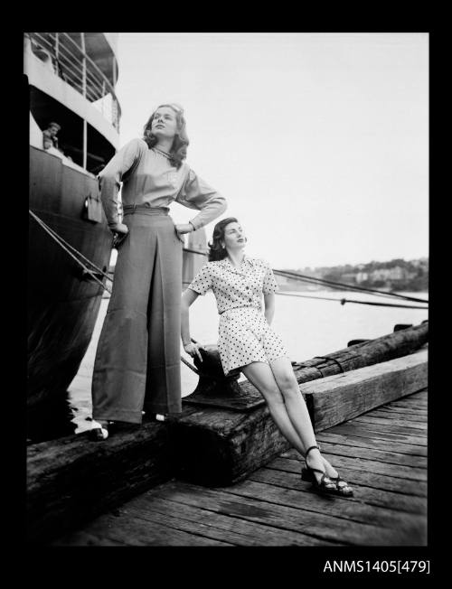 Negative depicting two women modelling casualwear