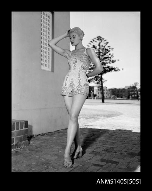 Model in swimsuit at Bondi