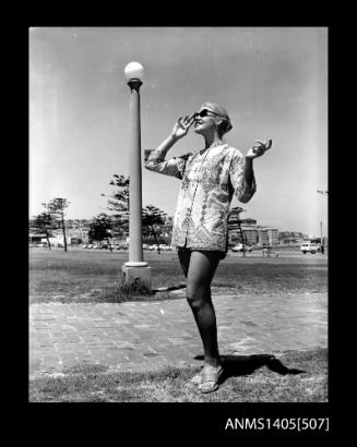 Model in the Bondi Beach park