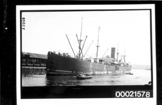 Steamship approaching berth