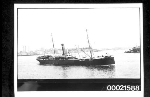 Broadside view of CABO under steam leaving Darling Harbour