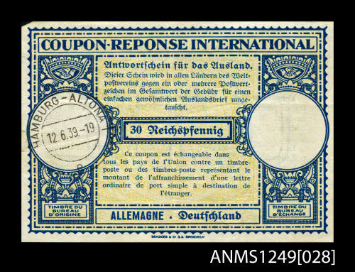 Postal coupon carried by Oskar Speck