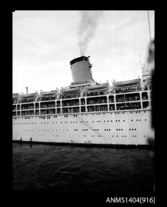 Photographic negative depicting the passenger liner HIMALAYA in port