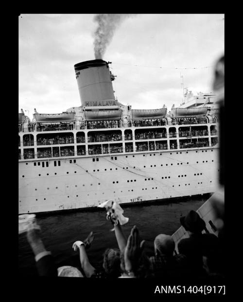 Photographic negative depicting the passenger liner HIMALAYA in port