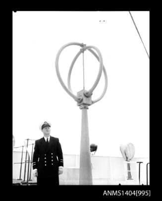 Negative depicting the Captain on the deck of the PRINCESS OF TASMANIA