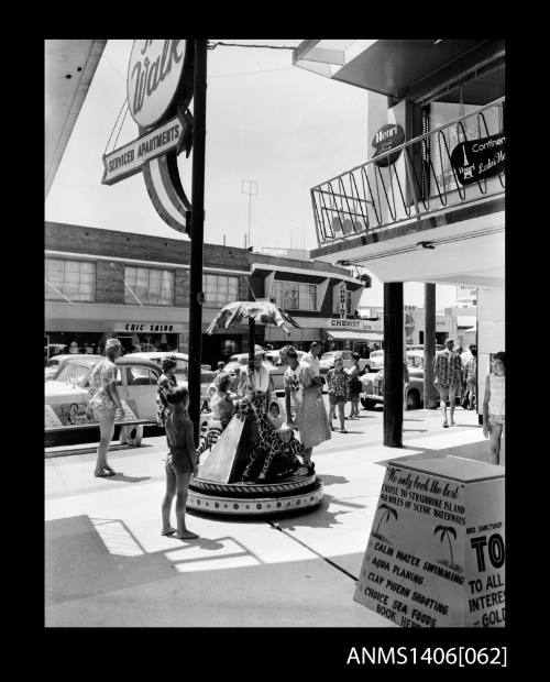 Negative depicting the Surfers Paradise main street and shops