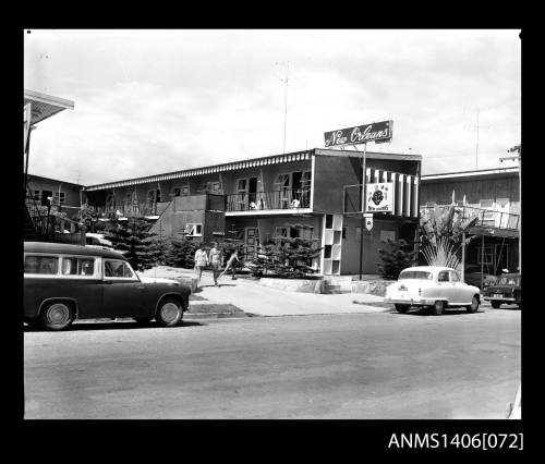 Negative depicting the front of the New Orleans Motel