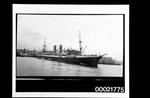 Aberdeen Line SS MILTIADES in Darling Harbour in the process of berthing