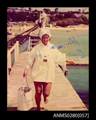 Elizabeth Ainslie on jetty at Blairgowrie