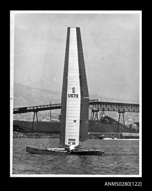 Catamaran COYOTE sailing off Cabrillo Beach, California  