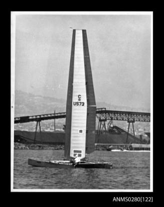 Catamaran COYOTE sailing off Cabrillo Beach, California  