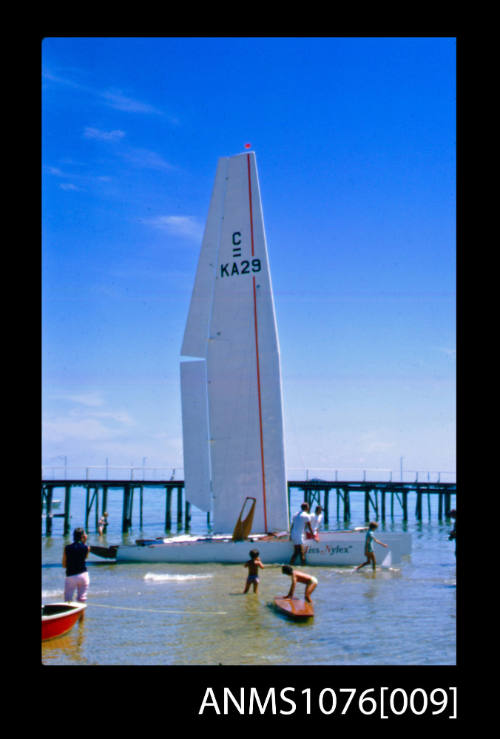 35mm slide featuring image MISS NLYEX and QUEST III sailing