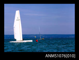 35mm slide featuring image MISS NLYEX and QUEST III sailing