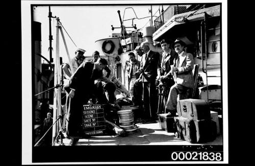 Filming the WWII melodrama 'Always Another Dawn' on board a RAN warship