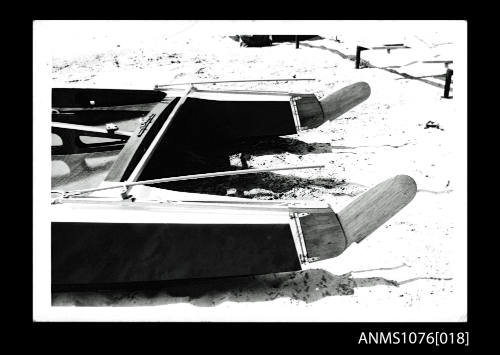 Black and white Prototype ATLANTIS rudder and cross bar assembly