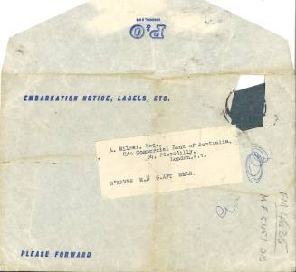 P&O envelope addressed to A Milesi Esq
